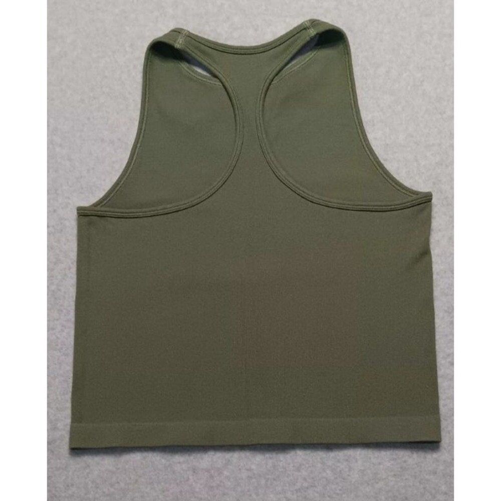 Free People intimantly Ribbed Halter Cropped Tank Top M Sage Green Seamless Boho - Picture 7 of 7